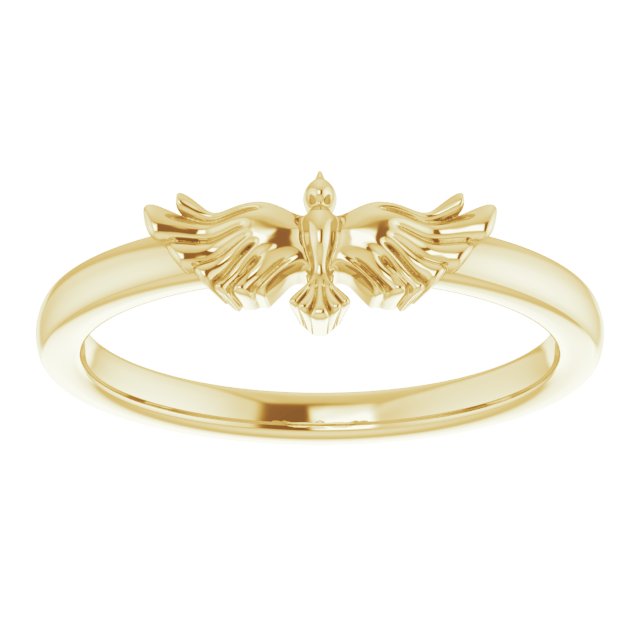 14K Gold Stackable Holy Spirit Dove Ring