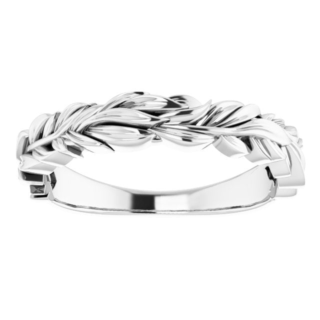 14K Gold Stackable Wreath Leaf Ring