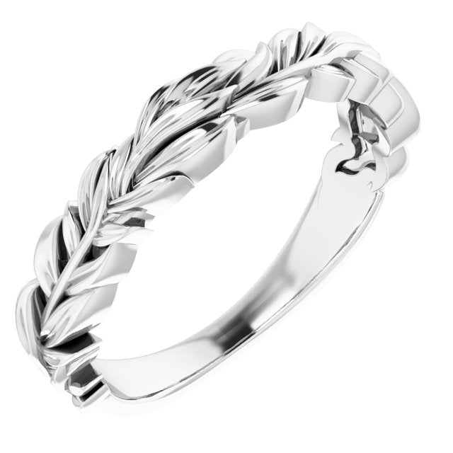 14K Gold Stackable Wreath Leaf Ring