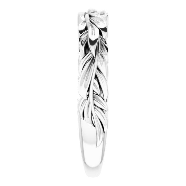 14K Gold Stackable Wreath Leaf Ring
