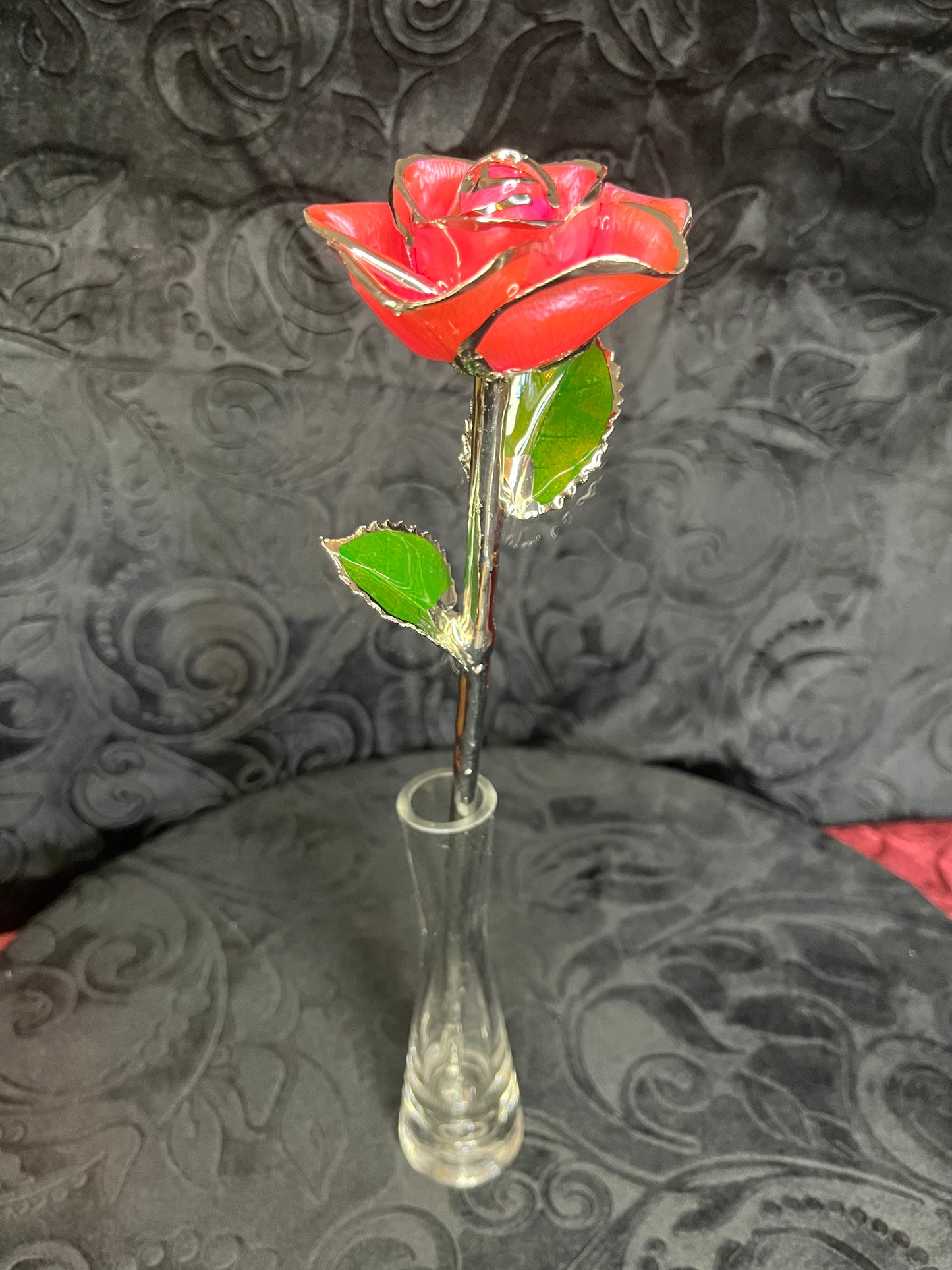 Pink Rose with Platinum Trim