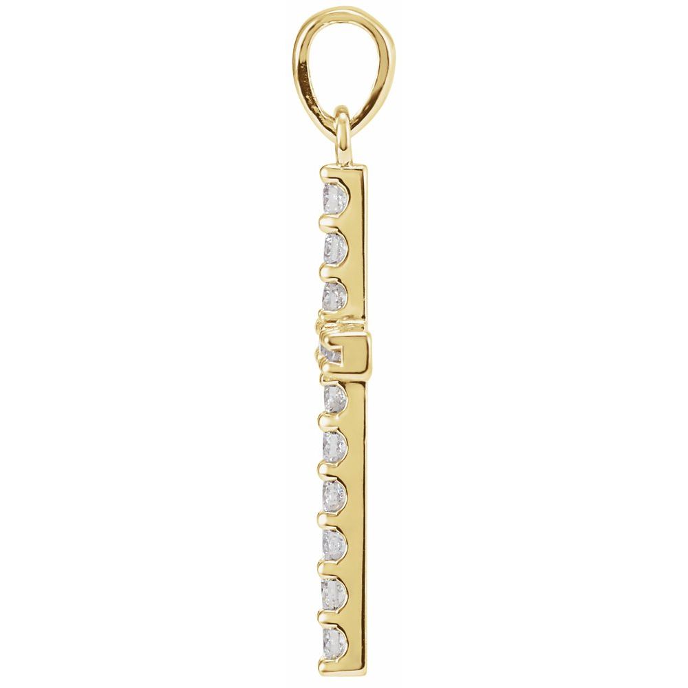 14K Gold Diamond Cross Pendant