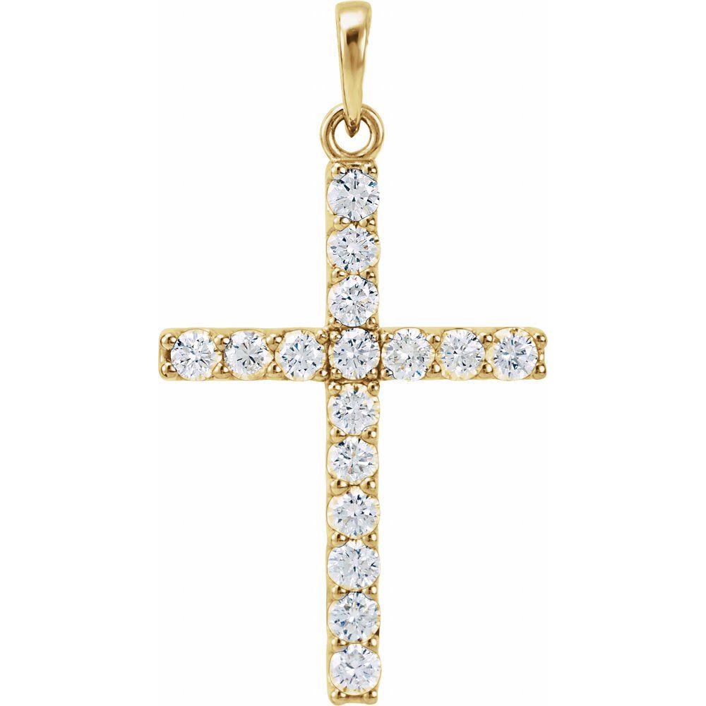 14K Gold Diamond Cross Pendant