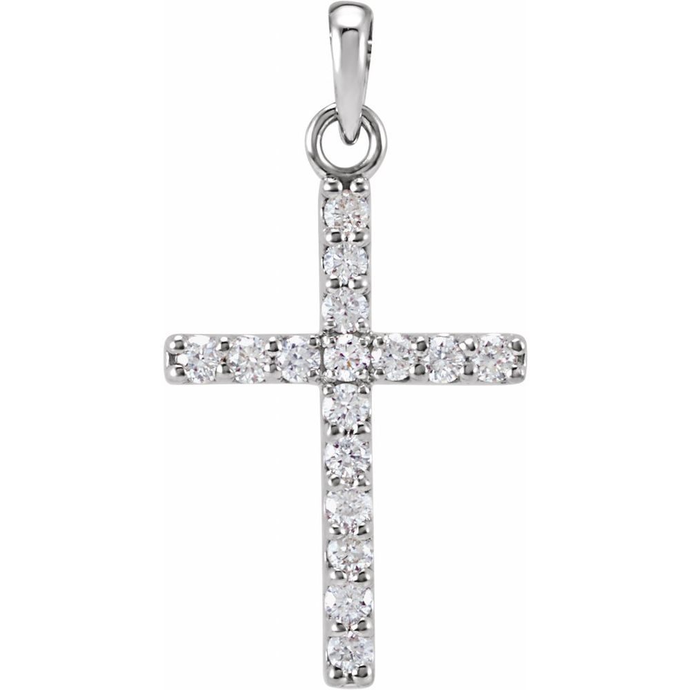 14K Gold Diamond Cross Pendant