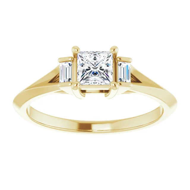 Square Diamond Engagement Ring