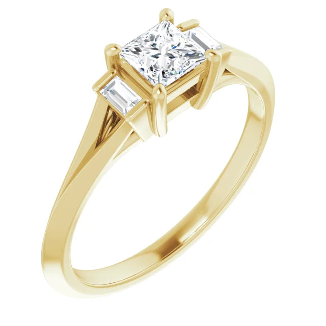 Square Diamond Engagement Ring