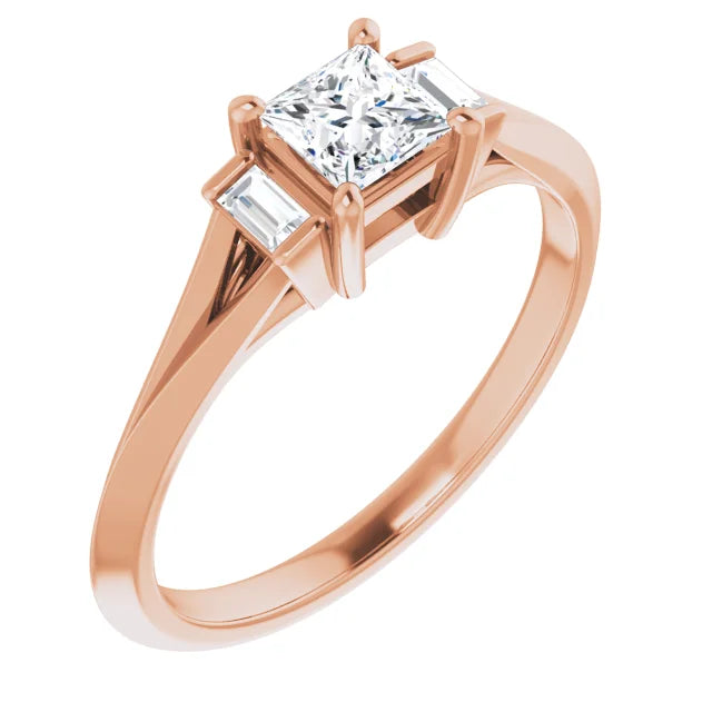 Square Diamond Engagement Ring