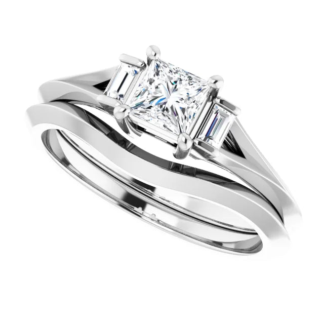 Square Diamond Engagement Ring