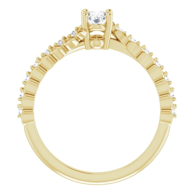Vine Inspired Oval Diamond Engagement Ring