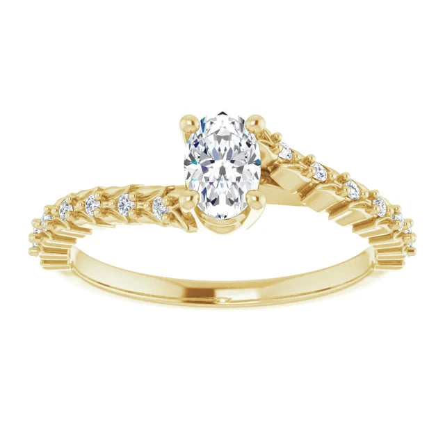 Vine Inspired Oval Diamond Engagement Ring