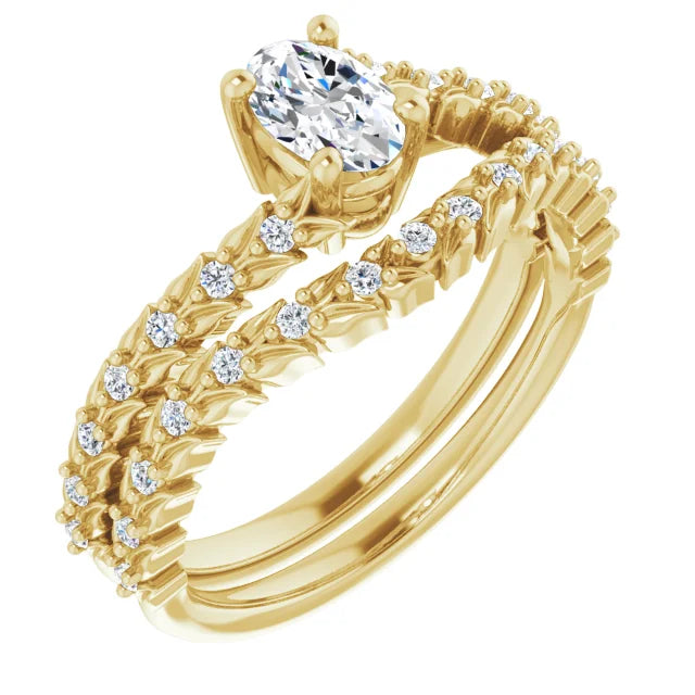 Vine Inspired Oval Diamond Engagement Ring