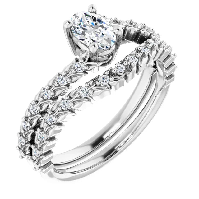 Vine Inspired Oval Diamond Engagement Ring