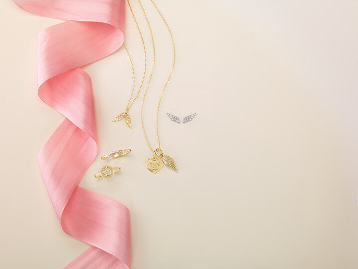 14K Gold Stackable Angel Wings Ring