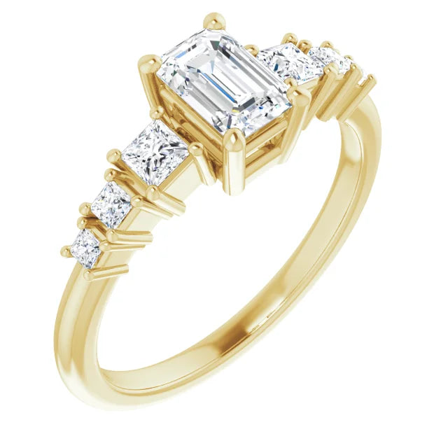 Emerald Shape Diamond Engagement Ring