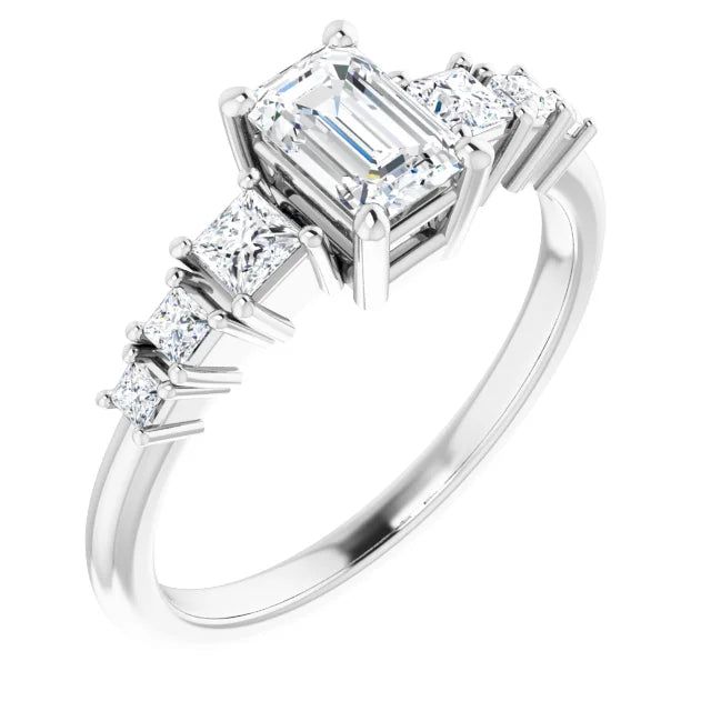 Emerald Shape Diamond Engagement Ring