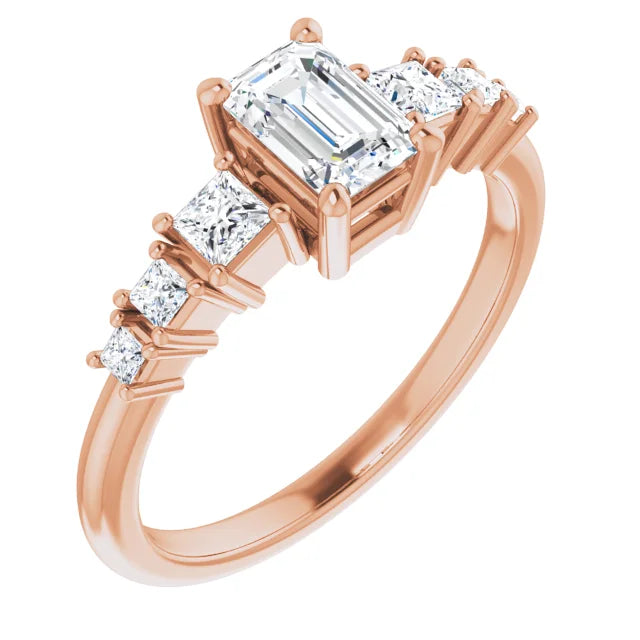 Emerald Shape Diamond Engagement Ring
