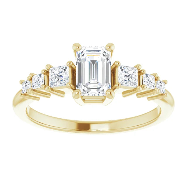 Emerald Shape Diamond Engagement Ring