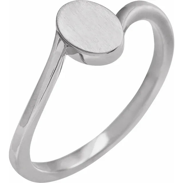 Engravable Gold Oval Signet Ring