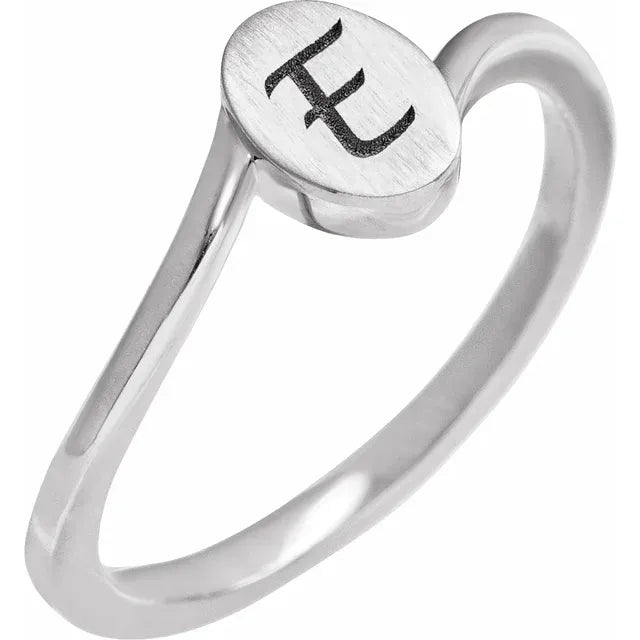 Engravable Gold Oval Signet Ring