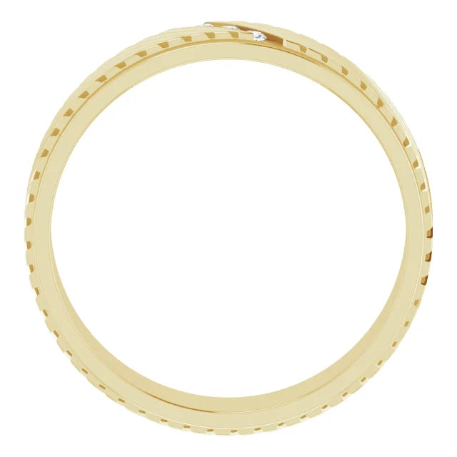 14K Gold Accented Diamond Band