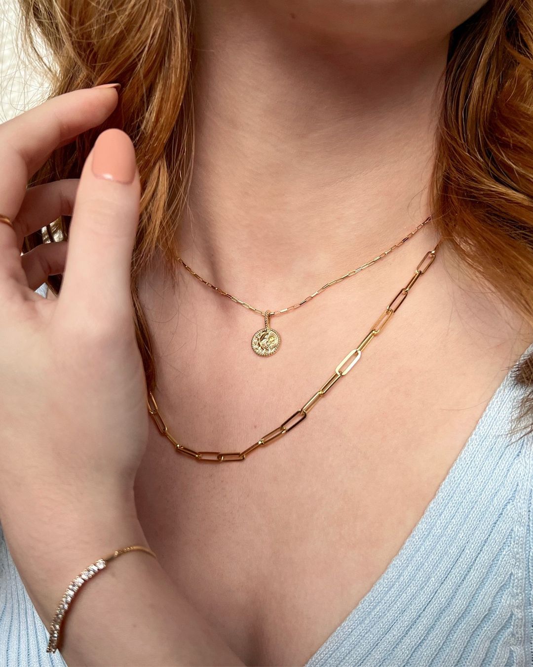 14K Gold Elongated Link Cable Chain