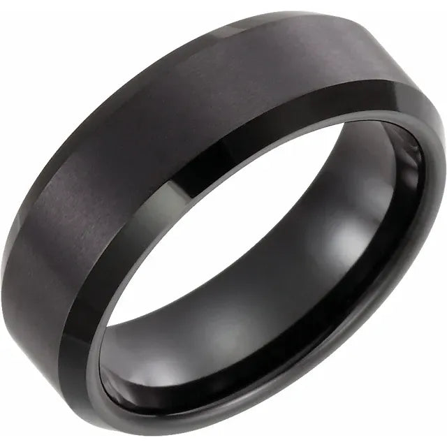 Tungsten Black Satin Finish Men's Band