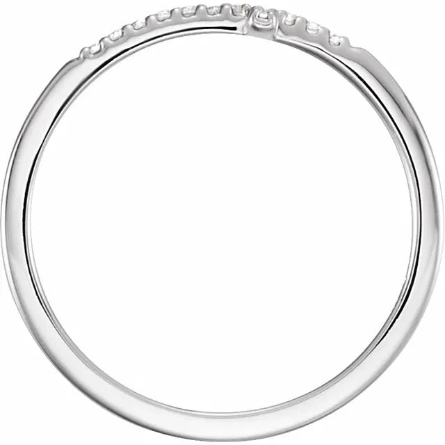 White Gold Sideways Cross Ring