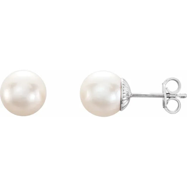 Silver Pearl Earrings