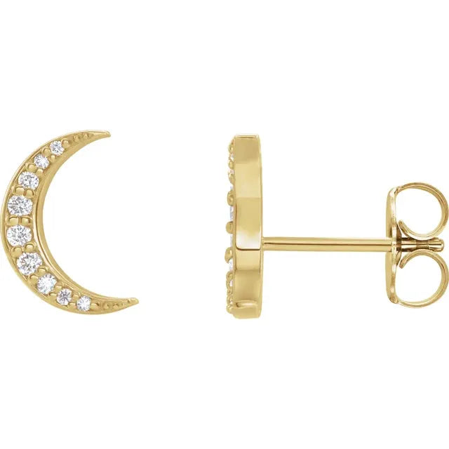 Moon Shaped Diamond Earrings