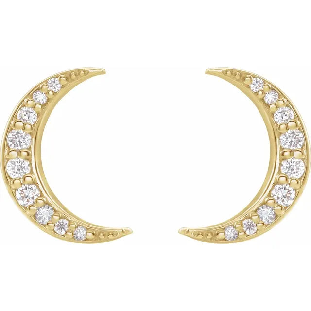 Moon Shaped Diamond Earrings