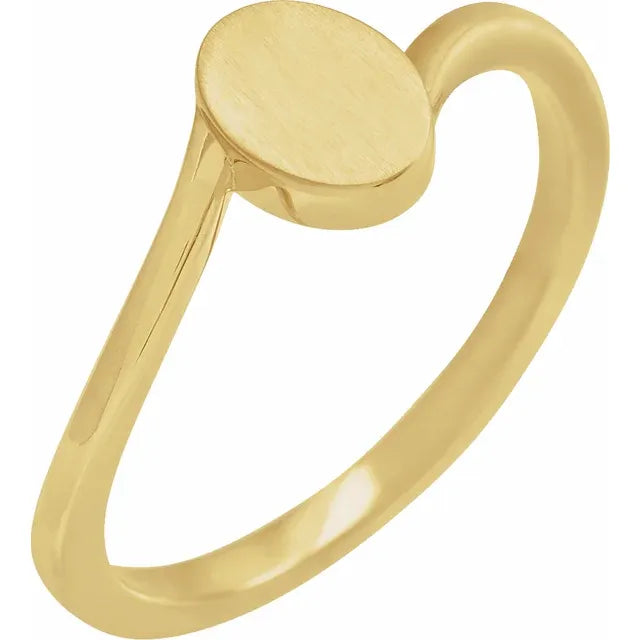 Engravable Gold Oval Signet Ring