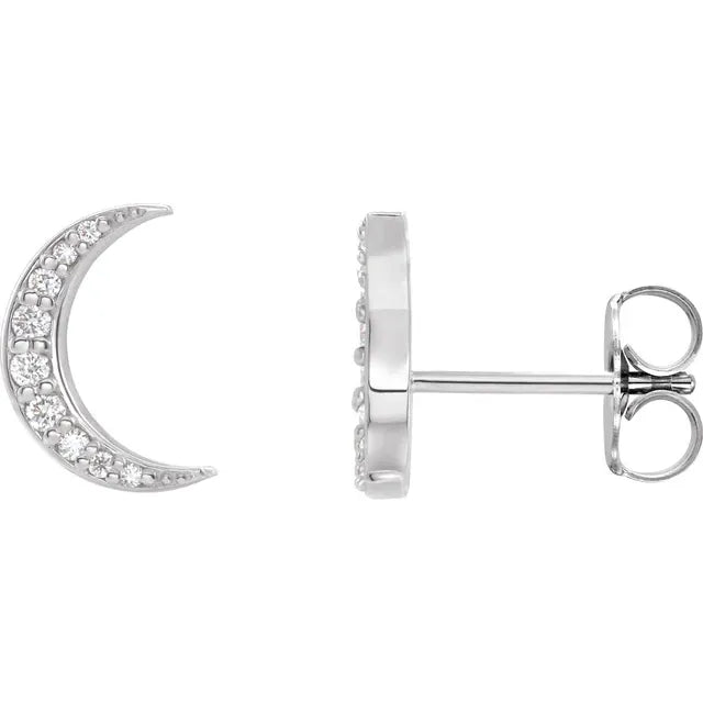 Moon Shaped Diamond Earrings