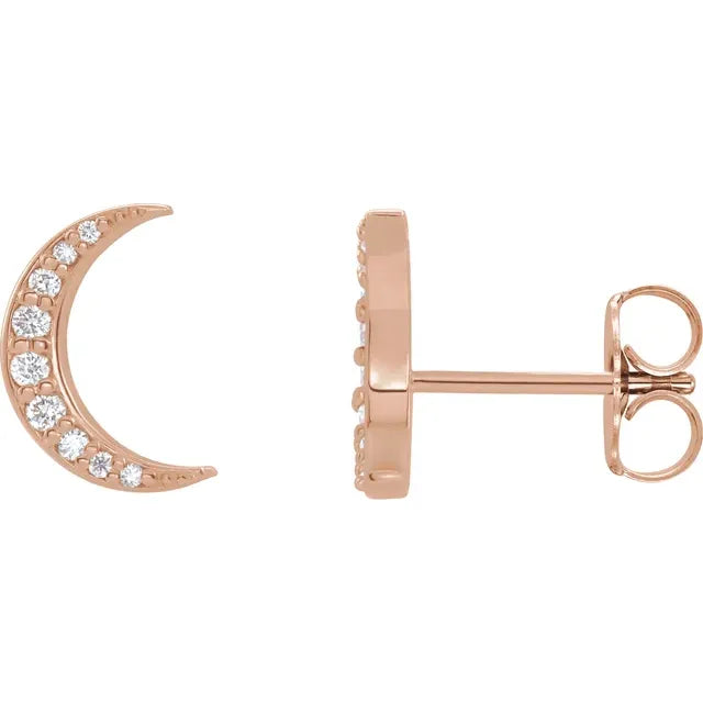Moon Shaped Diamond Earrings