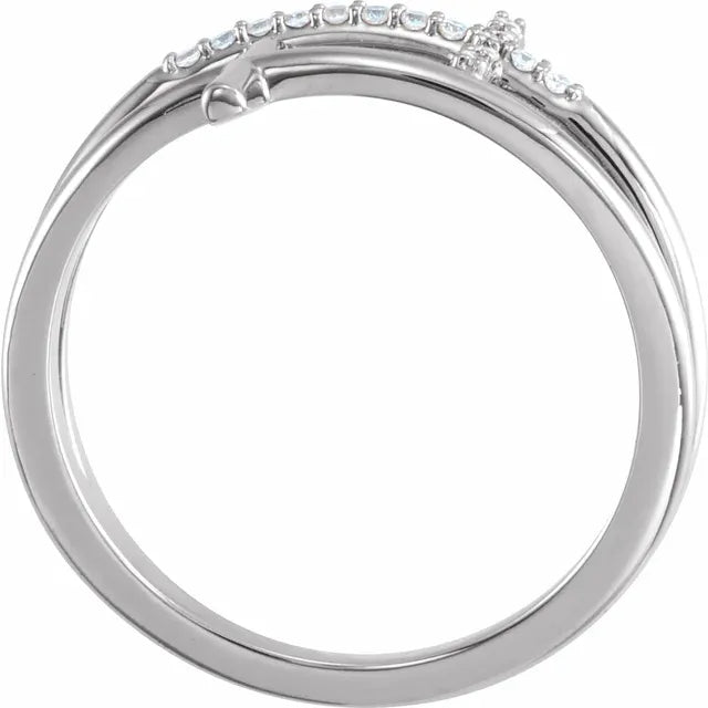 14K Gold & Diamond Double Cross Ring