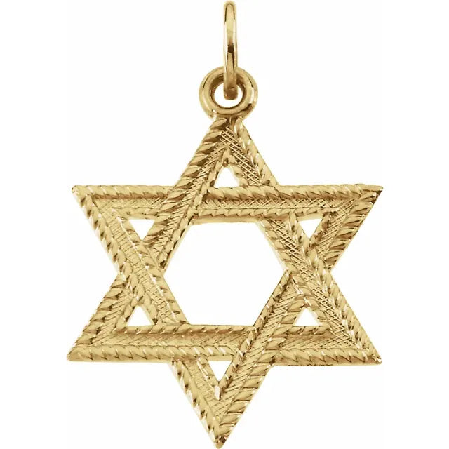 14K Yellow Gold Star of David Pendant