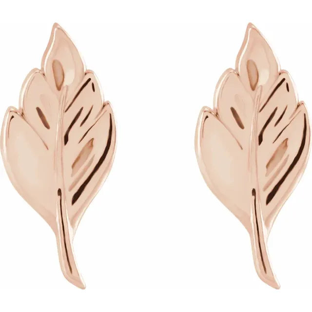 14K Gold Leaf Earrings