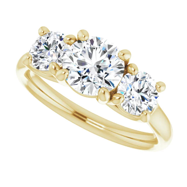 Three Stone Round Engagement Ring