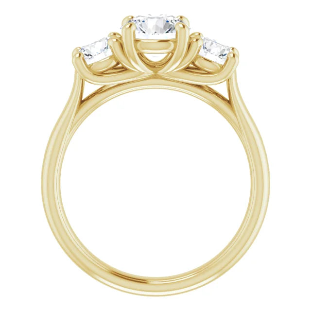 Three Stone Round Engagement Ring