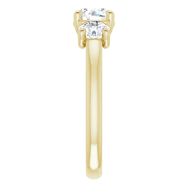 Three Stone Round Engagement Ring