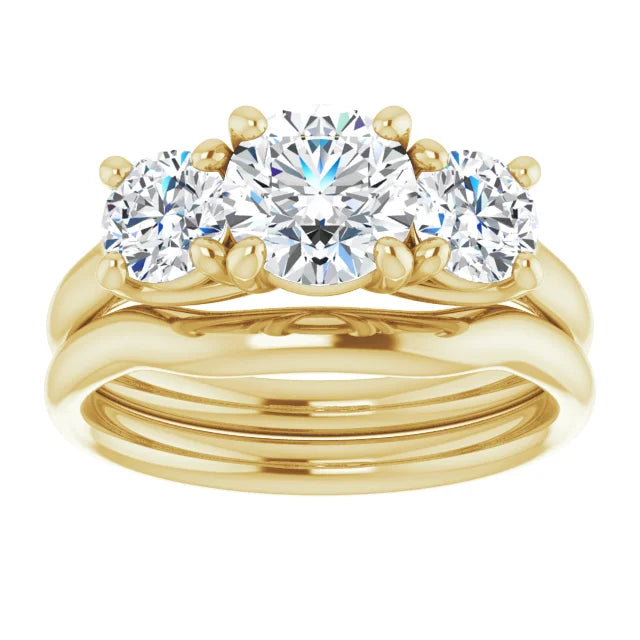 Three Stone Round Engagement Ring