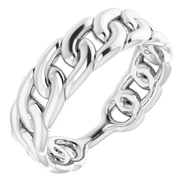 14K Gold Stackable Chain Link Ring