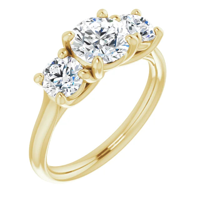 Three Stone Round Engagement Ring