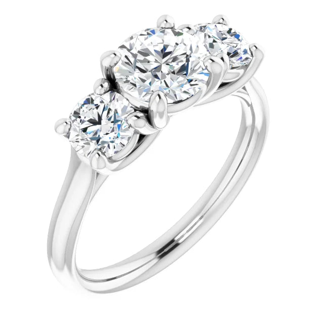 Three Stone Round Engagement Ring