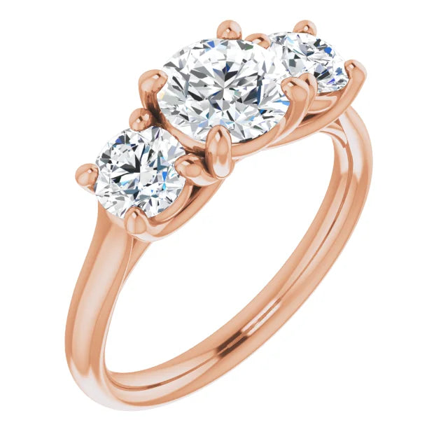Three Stone Round Engagement Ring