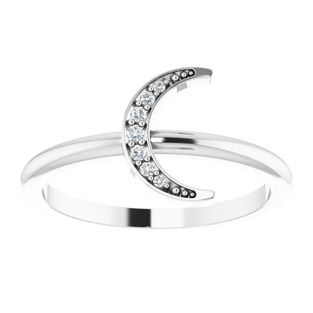 Stackable Diamond Crescent Ring