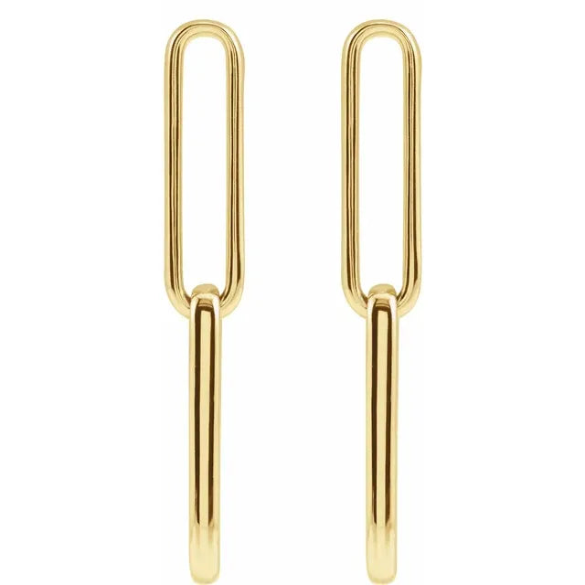 Gold Paperclip Style Earrings