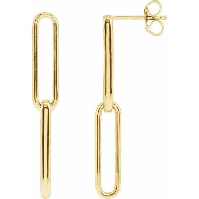 Gold Paperclip Style Earrings