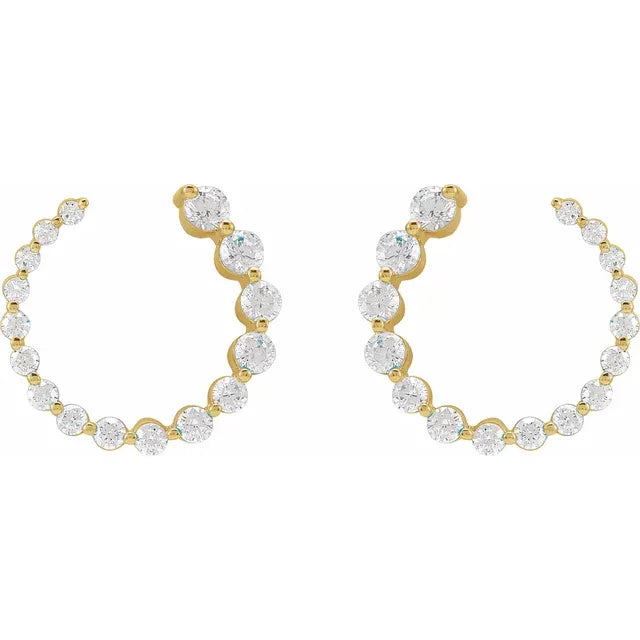 Diamond front-back earrings