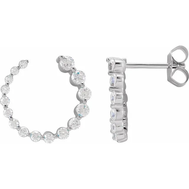 Diamond front-back earrings