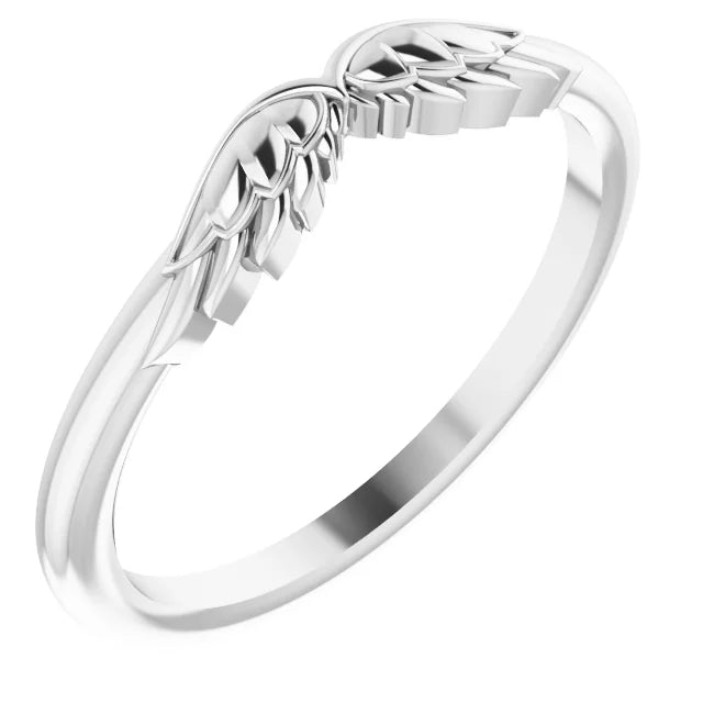 14K Gold Stackable Angel Wings Ring